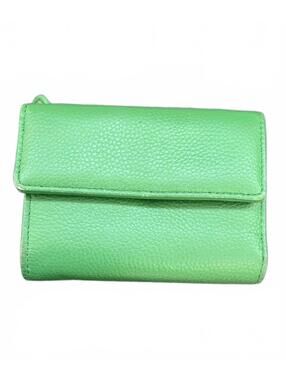 Genuine Leather Green Pebbled Wallet - 3.5"x5"